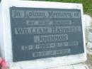 William Haswell JOHNSON, husband,
13-2-1904 - 11-3-1984;
Barney View Uniting cemetery, Beaudesert Shire