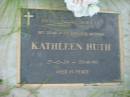 Kathleen HUTH,
wife mother,
27-12-24 - 22-8-90;
Barney View Uniting cemetery, Beaudesert Shire