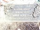 John Edward CASH,
died 15 Dec 1968 aged 79 years;
Sarah Alice CASH, mother,
died 15-8-1990 in 92nd year;
Beerwah Cemetery, City of Caloundra