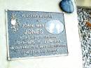 G.H. JONES,
8 Oct 1998 aged 78 years,
husband of Joan;
Joan May JONES,
wife of Grahame,
12-1-1925 - 29-4-2001,
love Craig & Tracey;
Beerwah Cemetery, City of Caloundra