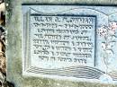 Allan C. PLOWMAN,
10-9-1928 - 24-2-2000,
husband of Pat,
father of Janice, Kerry, Andrew & Sarah,
pop to Lauren & Katie;
Beerwah Cemetery, City of Caloundra