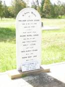 William Leslie LEGGE,
died 2 March 1914 aged 55 years;
Eileen Mabel LEGGE,
died 2 Feb 1927 aged 1 year 10 months;
Emily LEGGE,
1857 - 1939;
Mabel Blanch TITFORD,
1879 - 1960;
George Henry LEGGE,
1891 - 1967;
Emily Catherine LEGGE,
18-2-1901 - 20-7-1987 aged 86 years;
Bell cemetery, Wambo Shire