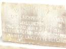 Charles Vylett ROWLAND,
born Waddon Court Waddon England 22 Aug 1899,
died St Denes Hospital Toowoomba 7 Jan 1913?;
Francis Richmond ROWLAND,
born Wallington Surrey England 21 July 1877,
killed in action 22 March 1918,
buried Laclytte Belgium;
Blanche Elliott ROWLAND,
died Dalmoora Bell 27 March 1919;
Charles John ROWLAND,
born 14-6-1860,
died 11-2-1926;
Bell cemetery, Wambo Shire