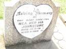 Heather Mary JOHNSTONE,
baby daughter,
died 13-3-19?1 aged 8 months;
Bell cemetery, Wambo Shire