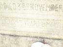 Barbara Dall,
relict of late John Gibson JUST,
of Woodmuir Park, Fife, Scotland,
died 3 Nov 1915 aged 93 years 8 months;
Bell cemetery, Wambo Shire