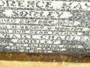 Florence May SORLEY,
wife mother,
died 29 Dec 1944 aged 31 years 9 months;
Stewart Charles SORLEY,
father,
died 6 Oct 1960? aged 52? years;
Bell cemetery, Wambo Shire
