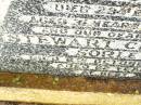 Florence May SORLEY,
wife mother,
died 29 Dec 1944 aged 31 years 9 months;
Stewart Charles SORLEY,
father,
died 6 Oct 1960? aged 52? years;
Bell cemetery, Wambo Shire