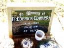 Frederick EDWARDS,
3-12-1907 - 20-10-1981;
Bell cemetery, Wambo Shire