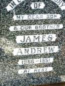 James ANDREW,
son brother,
1886 - 1951;
Bell cemetery, Wambo Shire