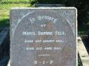 Mavis Daphne FELS
B: 19 Aug 1922
D: 13 Jun 1945
Bethania (Lutheran) Bethania, Gold Coast