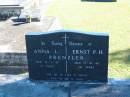 Anna L PRENZLER
12 Apr 1985
aged 73
Ernst P H PRENZLER
13 Oct 1988
aged 86
Bethania (Lutheran) Bethania, Gold Coast