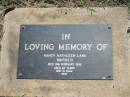 Nancy Kathleen Lane WARNER,
died 19 Feb 1996 aged 82 years,
mum;
Blackbutt-Benarkin cemetery, South Burnett Region