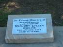 Marjory Evelyn OGILVIE,
mother grandmother,
died 4 Aug 2004 aged 90 years;
Blackbutt-Benarkin cemetery, South Burnett Region