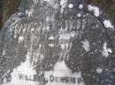 Sarah Ann DENNISS,
died Kenmore 25 August 1907 aged 64 years;
William DENNISS,
died 15 June 1917 aged 70 years;
Gilbert William DENNISS,
died 8 June 1946 aged 67 years;
Mary DENNISS, wife,
died 27 March 1965 aged 87 years;
Brookfield Cemetery, Brisbane
