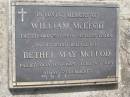 William MCLEOD,
died 5-1-1994 aged 85 years;
Bethel May MCLEOD, wife,
died 14-6-1995 aged 79 years;
Brookfield Cemetery, Brisbane