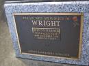 Selwyn Harold WRIGHT,
died 21 Dec 2001 aged 80 years;
Brookfield Cemetery, Brisbane