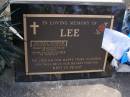 Austin Joseph LEE,
9-5-1938 - 14-9-2003,
husband of Vivien,
father of Michelle;
Brookfield Cemetery, Brisbane