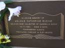 Melanie Catherine BUSINE,
baby daughter of Darren & Cathy,
died 19-11-1990 aged 2 days;
Brookfield Cemetery, Brisbane