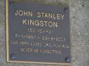 John Stanley KINGSTON, dad,
7-1-1951 - 29-9-2001 aged 50 years;
Brookfield Cemetery, Brisbane