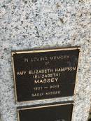 Amy Elizabeth Hampton MASSEY
b: 1921
d: 2013
Memorial garden Brookfield Anglican Church of the Good Shepherd