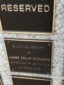James Philip RICHARDS
b: 26 Mar 1927
d: 29 May 1985
Memorial garden Brookfield Anglican Church of the Good Shepherd