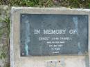 Ernest John CANNELL,
died 6 July 1965 aged 75 years;
Caboonbah Church Cemetery, Esk Shire