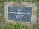 Charlotte JONES,
died 25 Aug 1992 aged 73 years;
Caboonbah Church Cemetery, Esk Shire