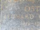 Leonard Victor OST,
1919 - 1986 aged 67 years;
Caffey Cemetery, Gatton Shire
