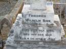 Friedrich Wilhelm SINN,
born 27 Oct 1866 died 14 Sept 1927;
Caffey Cemetery, Gatton Shire