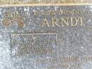Gary ARNDT,
3-6-1963 - 23-7-1995 aged 32 years,
husband of Theresa,
father of Glor-Ann & Mary Ellen;
Caffey Cemetery, Gatton Shire