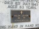 Wilhelm ARNDT, husband father,
died 8 July 1967 aged 63 years;
Hilda Louisa,
1905 - 1991, with dad;
Caffey Cemetery, Gatton Shire
