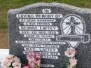 George LAFFEY, husband father,
died 3 Nov 1955 aged 51 years,
erected by family & brother Robert;
May LAFFEY, mother,
died 6 Nov 1996 aged 86 years;
Caffey Cemetery, Gatton Shire