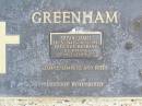 Bryan James GREENHAM,
24-3-1941 - 6-1-1991,
husband of Dianne,
father of Stuart, Sharene & Peter;
Caffey Cemetery, Gatton Shire
