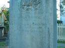 Harold Durham
fourth son of
George William + Emily PAUL
died Jan 12 th 1873
aged IV months XIV days
Christ Church (Anglican), Milton, Brisbane