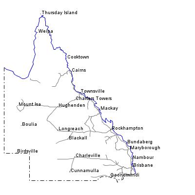 Map of Queensland