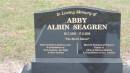 Abby Albin SEAGREN
b: 28-Jul-1920
d: 17-Feb-1998
father, father-in-law of Ross SEAGREN, Jan PAGE
husband of Prances
Father of Albin and Melissa SEAGREN
Cooktown Cemetery