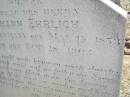Pauline EHRLICH (nee KRAUSE),
wife of Johann ERLICH,
born 13 May 1873 Germany,
died 18 Oct 1903;
Douglas Lutheran cemetery, Crows Nest Shire