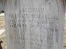 Christian Friedrich SCHMALING,
husband of Johanna SCHMALING,
born 22 Dec 1840
in Zantoch A.D. Warta Provinz Brandenburg Germany,
died Goombungee 13 May 1908 aged 68 years 5 months;
Douglas Lutheran cemetery, Crows Nest Shire