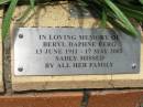 Beryl Daphne BERG,
13 June 1911 - 17 May 2002;
St Lukes Anglican Church, Ekibin, Brisbane