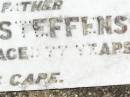 Anna M. STEFFENS, wife mother,
died 28 July 1949 aged 63? years;
Freidrick STEFFENS, father,
died 18? Sept 1952 aged 77 years;
Forest Hill Cemetery, Laidley Shire
