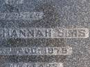 Dorothy Hannah SIMS, sister,
died 16 Aug 1975 aged 70 years;
Gheerulla cemetery, Maroochy Shire