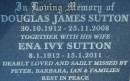 Douglas James SUTTON
b: 30-Oct-1912, d: 25-Nov-2008
(wife)
Ena Ivy SUTTON
b: 8-Jan-1912, d: 15-Jan-2011
dearly loved and sadly missed by Peter, Barbara, Ian and Families
(Adrian Sutton was their son)
Gheerulla cemetery, Maroochy Shire