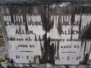 Edward Jobe ALLEN, father,
died 26 May 1940 aged 97 years;
Alice ALLEN, mother,
died 6 Oct 1942 aged 85 years;
Gheerulla cemetery, Maroochy Shire