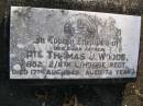 Thomas J. WOODS, father,
died 17 Aug 1949 aged 78 years;
Gheerulla cemetery, Maroochy Shire