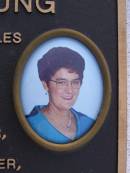 Thelma Joy YOUNG (previously HALDANE, nee MILES),
10-6-1937 - 27-5-1999,
wife mother mother-in-law grandmother
daughter sister aunt niece cousin,
remembered Col, Leanne, Gary, Anthony,
Bevan, Dale & families;
Gheerulla cemetery, Maroochy Shire
