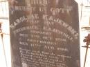 Karoline KAJEWSKI,
wife of Frederick KAJEWSKI,
born 7 Oct 1856,
died 11 Aug 1888;
Glencoe Bethlehem Lutheran cemetery, Rosalie Shire