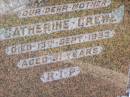 Catherine CREWE, mother,
died 13 Aptil 1953 aged 91 years;
Gleneagle Catholic cemetery, Beaudesert Shire