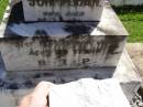 John EGAN,
died 21 Sept 1918 aged 29 years;
Gleneagle Catholic cemetery, Beaudesert Shire