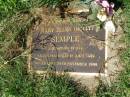 Mary Ellen (Molly) SEMPLE,
died 29 Nov 1998;
Gleneagle Catholic cemetery, Beaudesert Shire