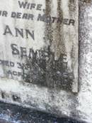 Douglas James SEMPLE,
husband father,
died 4 April 1943 aged 72 years;
Ann SEMPLE,
wife mother,
died 3 May 1968 aged 83 years;
Gleneagle Catholic cemetery, Beaudesert Shire